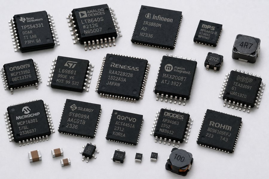 Power-management integrated circuits and power inductors